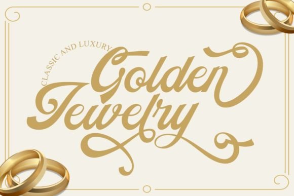 Golden Jewelry Font: Elegant Script for Editorial Design
